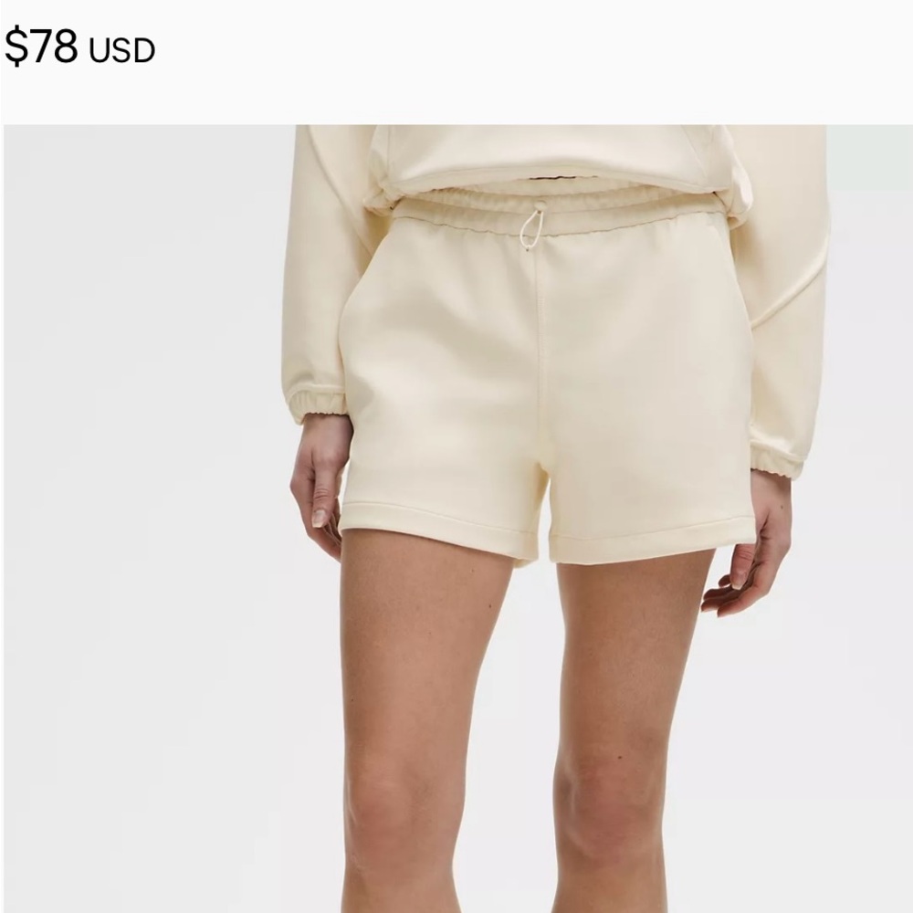 Lululemon Athletica High Waist Cream Shorts